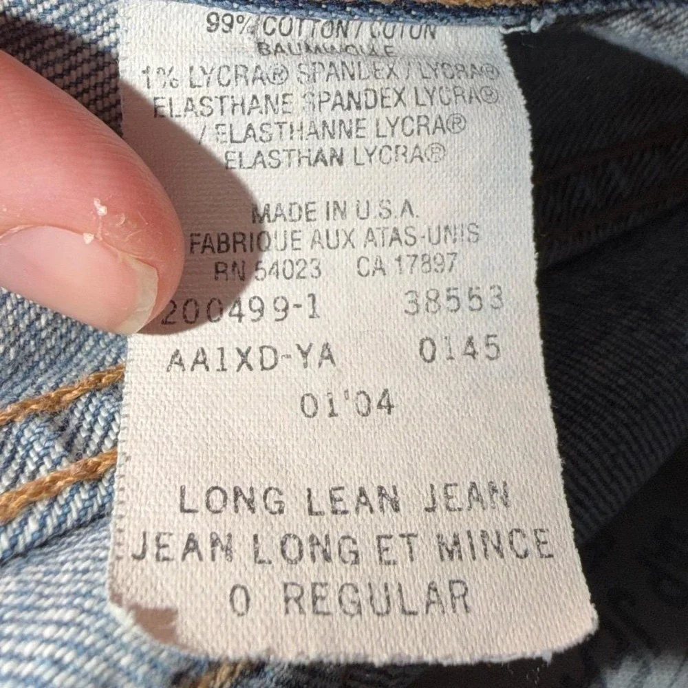 Gap‎ Long Lean Jeans USA Vtg Y2K 0 Medium Wash Flare Low Rise Denim O2